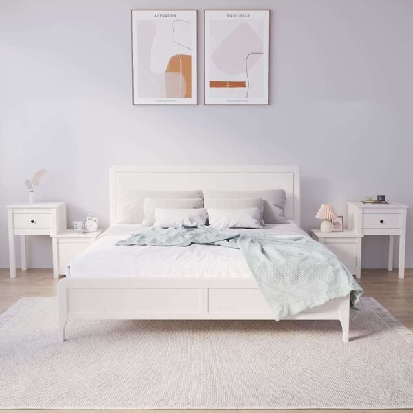 VidaXL Fehér Fenyőfa Éjjeliszekrény Szett - 2 db, 79,5x38x65,5 cm