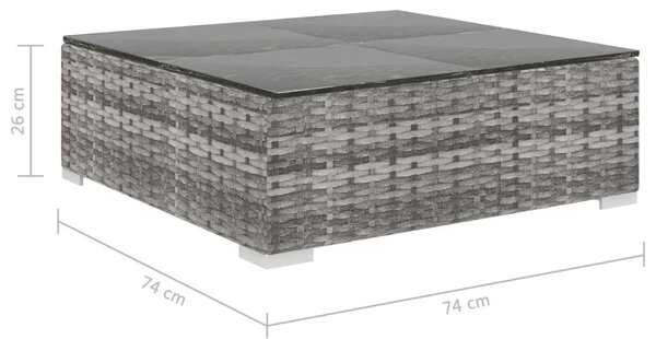 VidaXL 5-részes szürke polyrattan kerti bútorszett párnákkal