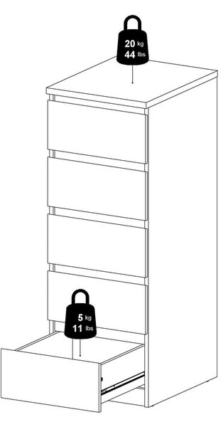 Natúr színű komód tölgyfa dekorral 40x111x50 cm Naia – Tvilum