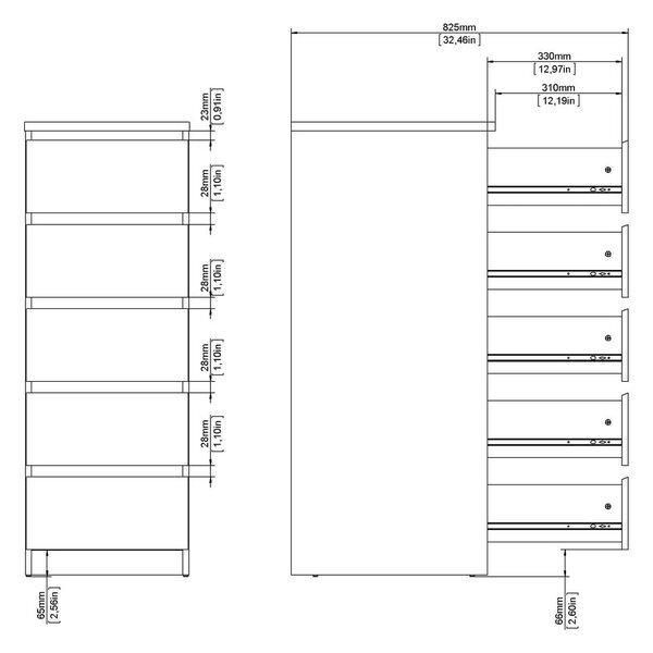 Natúr színű komód tölgyfa dekorral 40x111x50 cm Naia – Tvilum