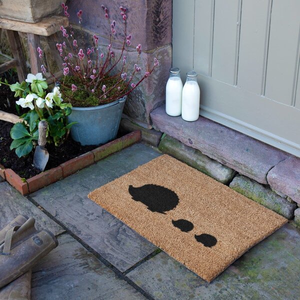 Kókuszrost lábtörlő 40x60 cm Hedgehog Family – Artsy Doormats