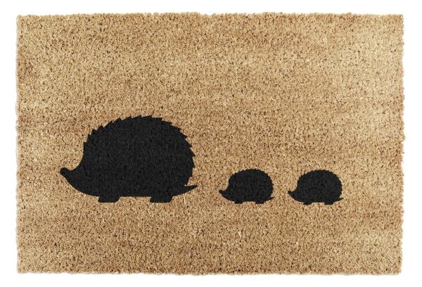 Kókuszrost lábtörlő 40x60 cm Hedgehog Family – Artsy Doormats