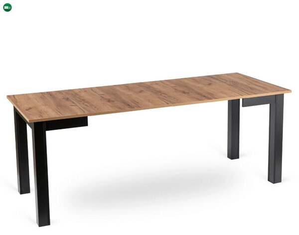 Kihúzható étkezőasztal 80–200 cm méretben, craft tölgy/fekete színben BEN