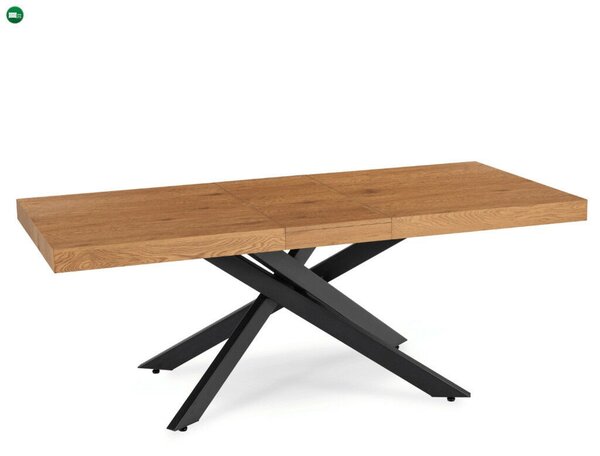 HAMPTON bővíthető asztal 160-240 cm arany tölgy/fekete
