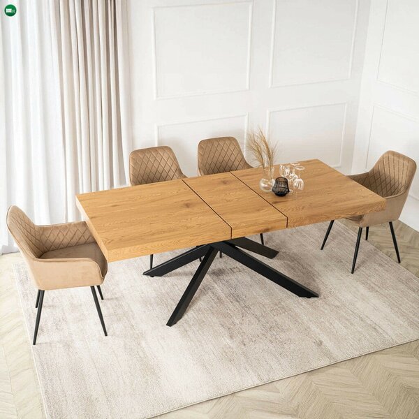 HAMPTON bővíthető asztal 160-240 cm arany tölgy/fekete