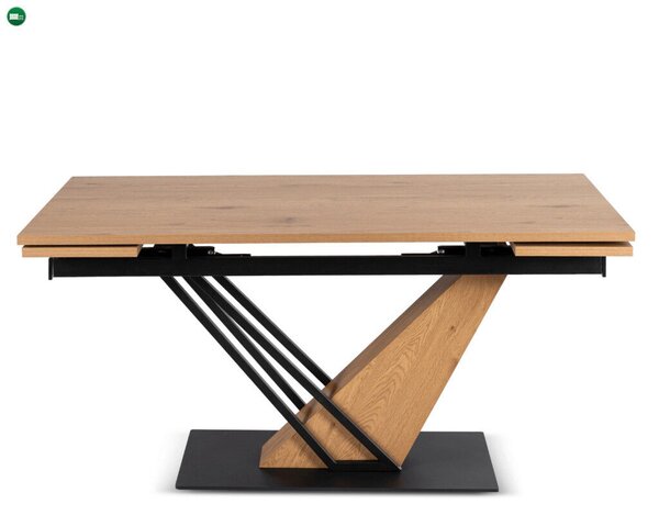 REX étkezőasztal, kihúzható, 160-220 cm, MDF, tölgy/fekete