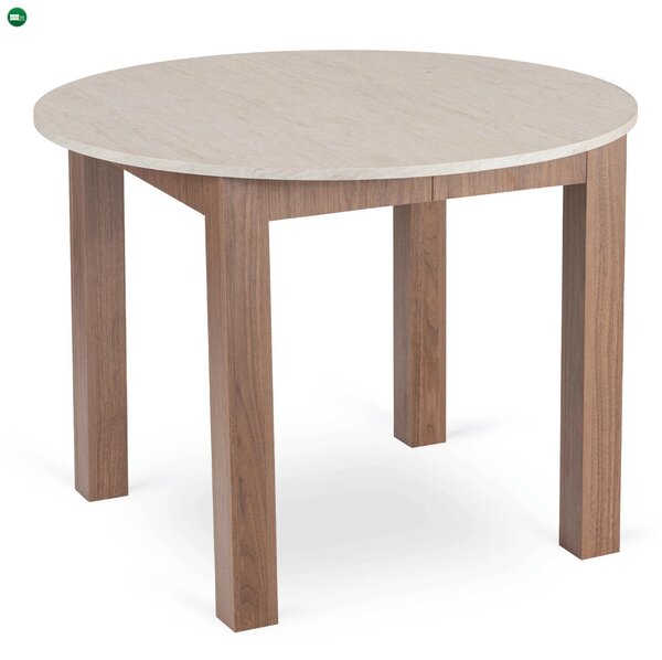 Modern bővíthető étkezőasztal HARRY 102–142 cm travertin dió Nicea