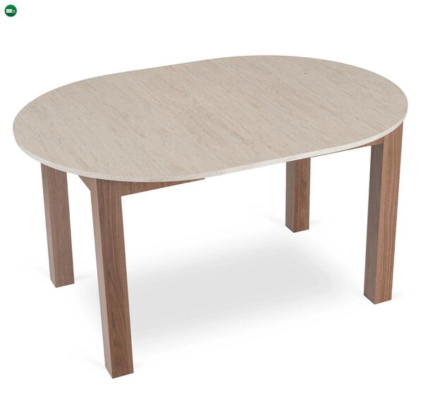 Modern bővíthető étkezőasztal HARRY 102–142 cm travertin dió Nicea
