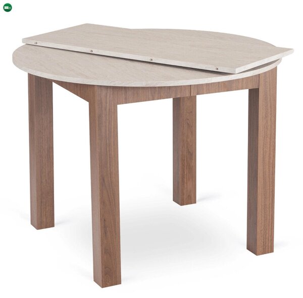 Modern bővíthető étkezőasztal HARRY 102–142 cm travertin dió Nicea