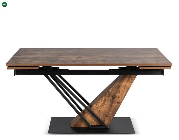 REX bővíthető étkezőasztal 160-220 cm rusztikus tölgy/fekete MDF