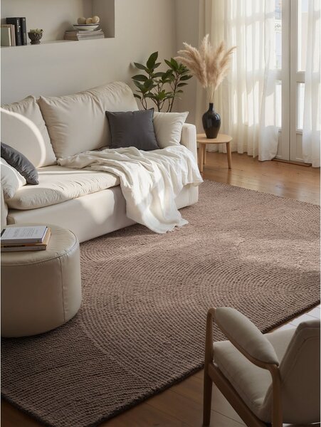 Szürkésbarna kézi szövésű gyapjú szőnyeg 200x300 cm Calmio – Hanse Home
