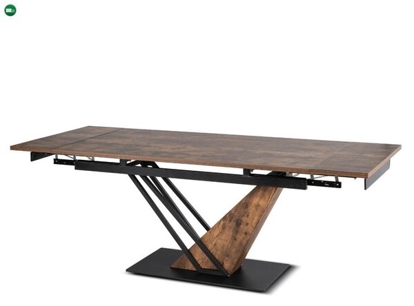 REX bővíthető étkezőasztal 160-220 cm rusztikus tölgy/fekete MDF