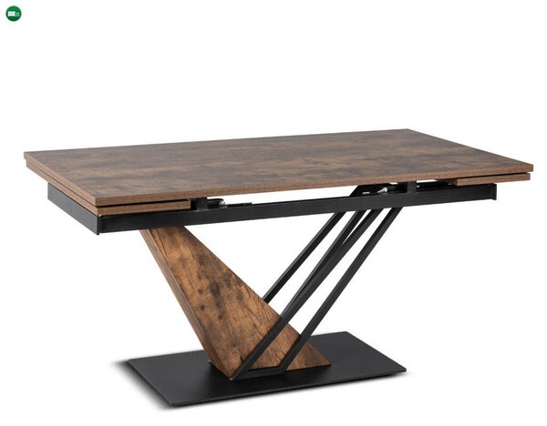 REX bővíthető étkezőasztal 160-220 cm rusztikus tölgy/fekete MDF