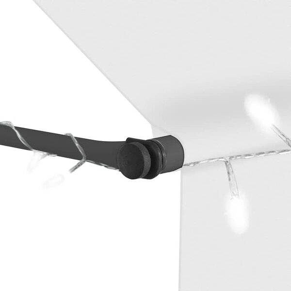 Krémszínű kézzel kihúzható LED-es napellenző 100 cm