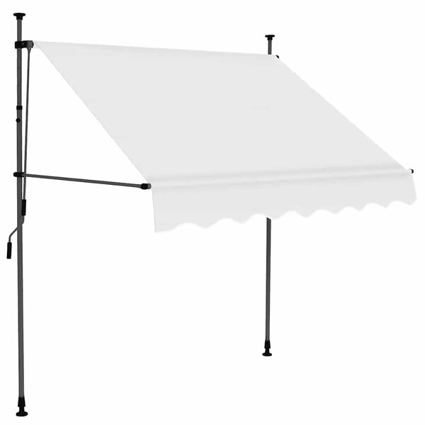 Krémszínű kézzel kihúzható LED-es napellenző 100 cm