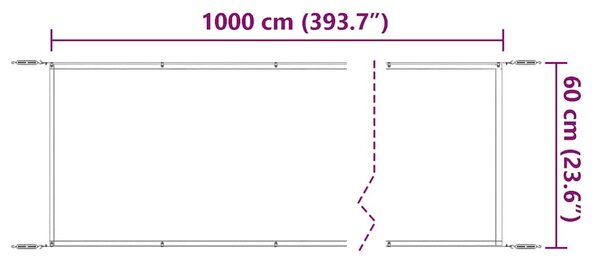 Terrakotta oxford-szövet függőleges napellenző 60 x 1000 cm