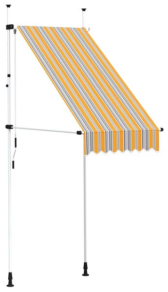 Sárga és kék csíkos kézzel feltekerhető napellenző 100 cm