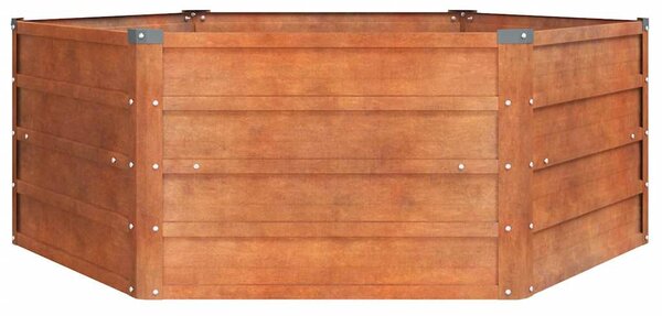 Rozsda színű corten acél kerti magaságyás 129 x 129 x 45 cm