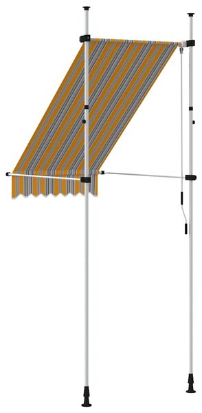Sárga és kék csíkos kézzel feltekerhető napellenző 100 cm