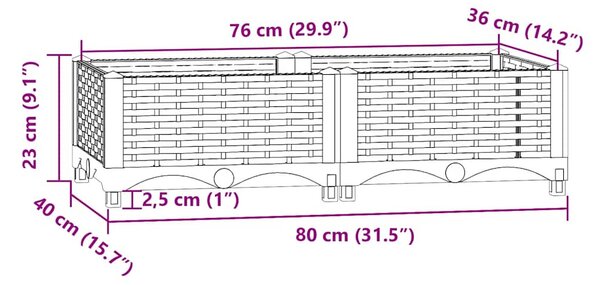 Polipropilén magaságyás 80 x 40 x 23 cm