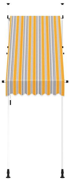 Sárga és kék csíkos kézzel feltekerhető napellenző 100 cm