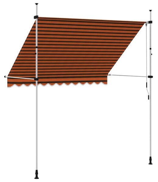 Narancssárga és barna kézzel feltekerhető napellenző 250 cm
