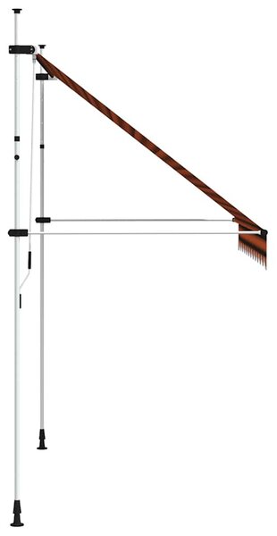 Narancssárga és barna kézzel feltekerhető napellenző 250 cm