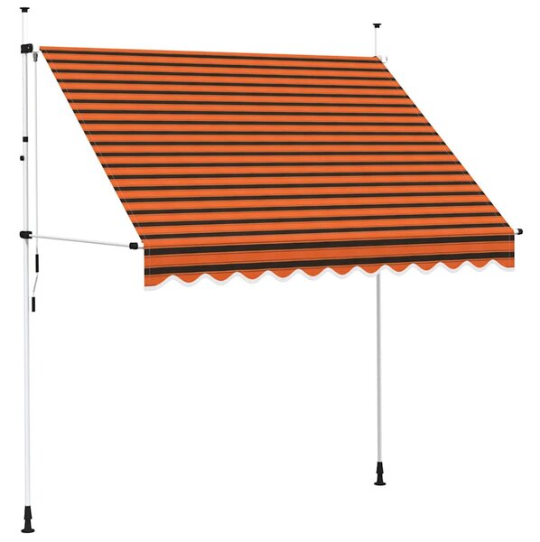 Narancssárga és barna kézzel feltekerhető napellenző 250 cm