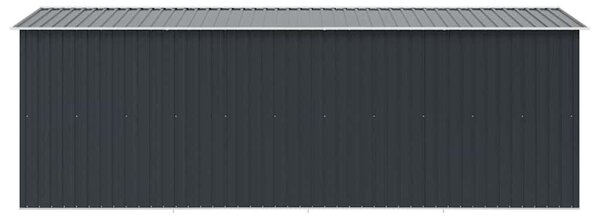 Antracitszürke fém kerti fészer 257 x 489 x 181 cm