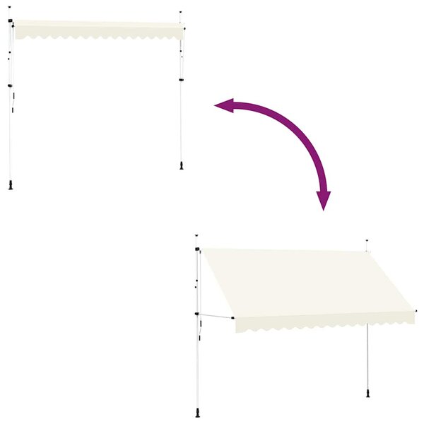 Kézzel feltekerhető krémszínű napellenző 350 cm