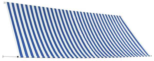 Feltekerhető kék és fehér napellenző 350 x 150 cm