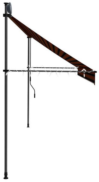 Narancssárga-barna kézzel feltekerhető LED-es napellenző 400 cm