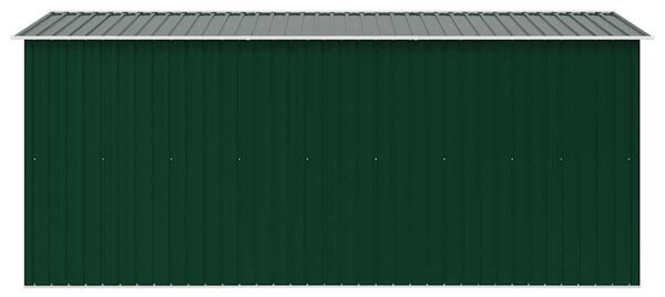 Zöld fém kerti fészer 257 x 392 x 181 cm