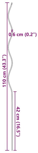 20 db spirál alakú horganyzott acél növény támaszték 110 cm