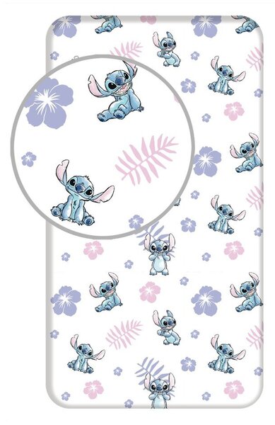 Gumis egyszemélyes pamut gyerek lepedő 90x200 cm Lilo and Stitch – Jerry Fabrics