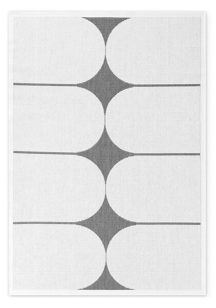 Fekete-fehér kültéri-beltéri szőnyeg 160x230 cm Duet Bowen – NORTHRUGS