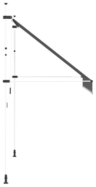 Kézzel feltekerhető antracit napellenző 250 cm
