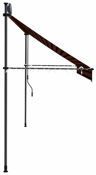 Narancssárga-barna kézzel feltekerhető LED-es napellenző 350 cm