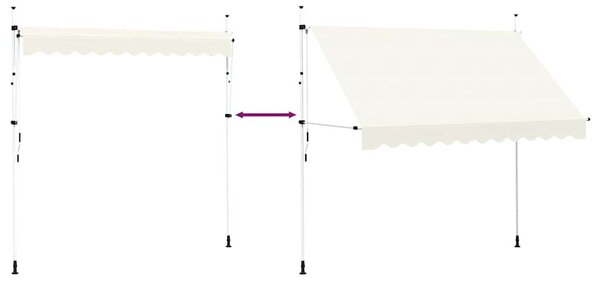 Kézzel feltekerhető krémszínű napellenző 300 cm