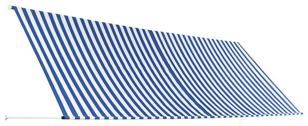 Feltekerhető kék és fehér napellenző 400 x 150 cm