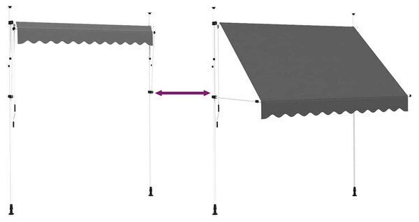 Kézzel feltekerhető antracit napellenző 250 cm
