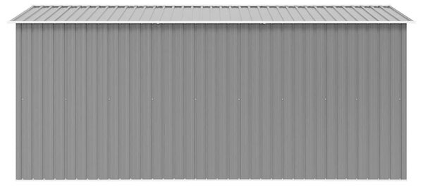 Szürke fém kerti fészer 257 x 392 x 181 cm
