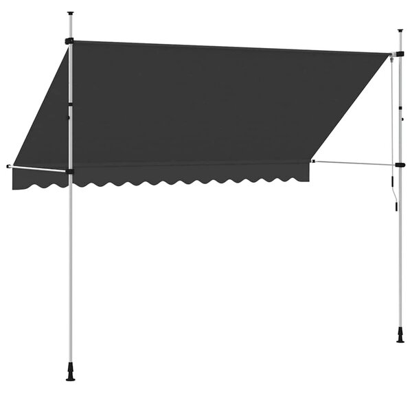 Kézzel feltekerhető antracit napellenző 350 cm