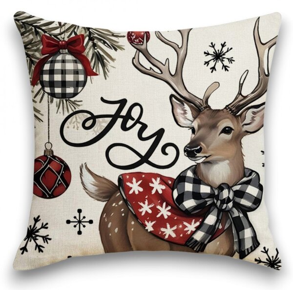 Karácsonyi párnahuzat DEER WISH 45x45 cm, bézs