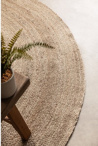 Szürkésbézs kétoldalas juta kerek szőnyeg ø 100 cm Braided – Hanse Home