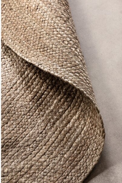 Szürkésbézs kétoldalas juta kerek szőnyeg ø 100 cm Braided – Hanse Home