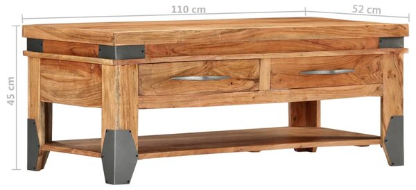 Tömör akácfa dohányzóasztal 110 x 52 x 45 cm