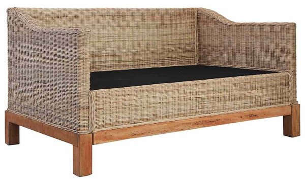 2 részes természetes rattan kanapészett párnákkal