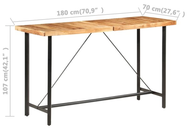 Tömör akácfa bárasztal 180 x 70 x 107 cm