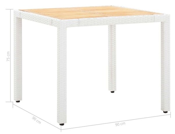 VidaXL Polyrattan Étkezőgarnitúra - Fehér - 5 részes
